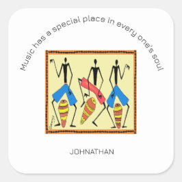 Adesivo Quadrado Drumming Africano Inspiracional e Incrível