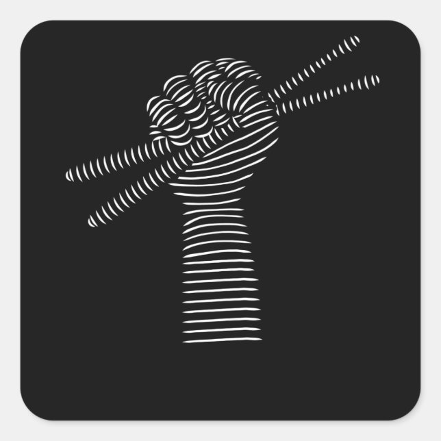 Adesivo Quadrado Drumsticks Drummer (Frente)