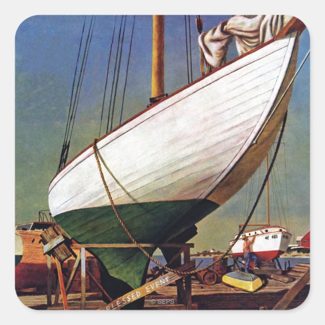 Adesivo Quadrado Dry Dock de John Atherton (Frente)