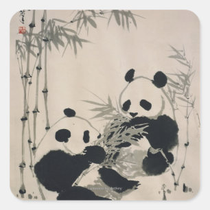 Adesivo Quadrado Duas pandas