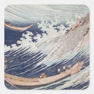 Adesivo Quadrado Duas pequenas embarcações de pesca no mar