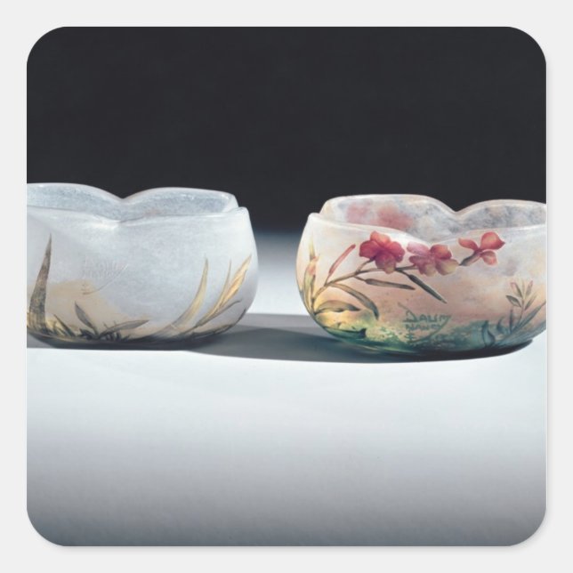Adesivo Quadrado Duas tigelas por Daum, Nancy, França (Frente)