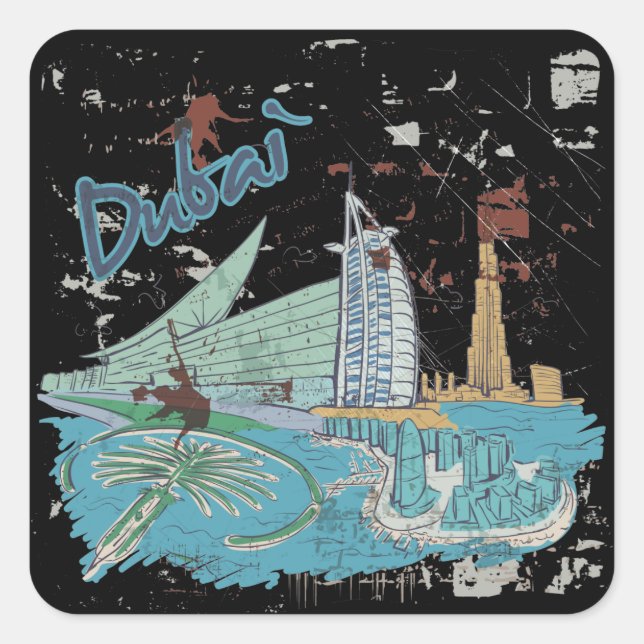 Adesivo Quadrado Dubai (Frente)
