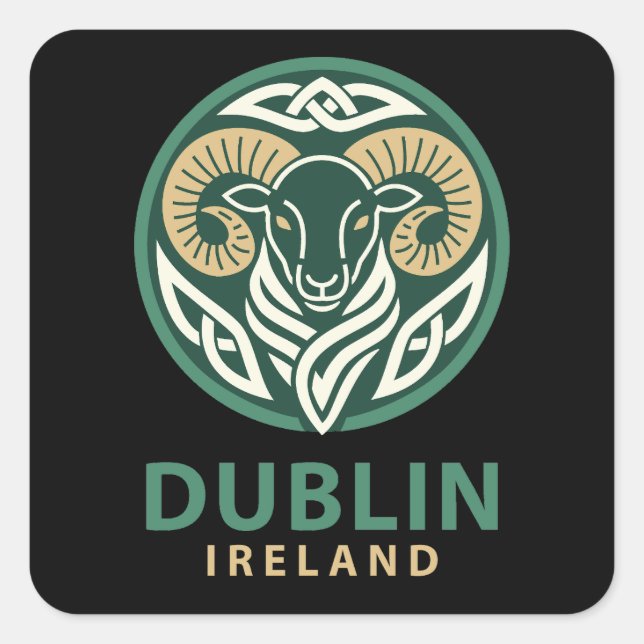 Adesivo Quadrado Dublin Ireland Europe (Frente)