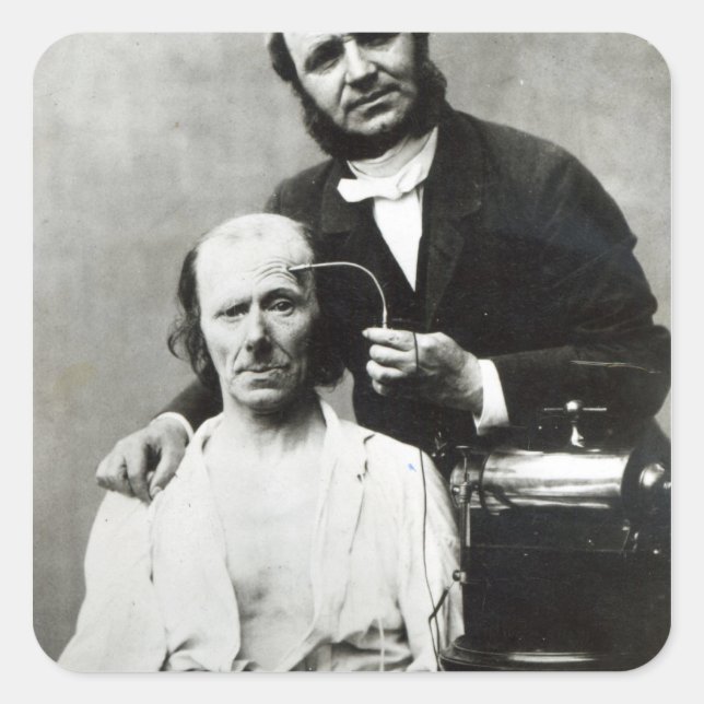 Adesivo Quadrado Duchenne de Boulogne com um "paciente vítima" (Frente)