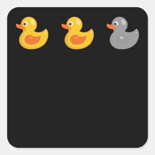 Adesivo Quadrado Duck Duck Cinza Pato Eu Amo Minnesota Mn (Frente)