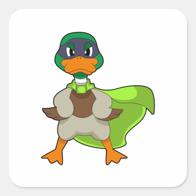 Adesivo Quadrado Duck Hero Cape (Frente)