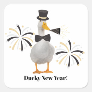 Adesivo Quadrado Ducky Ano Novo