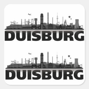 Adesivo Quadrado Duisburg cidade Skyline - Geschenkideen