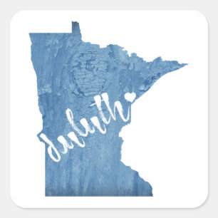 Adesivo Quadrado Duluth Minnesota Wood Plaque