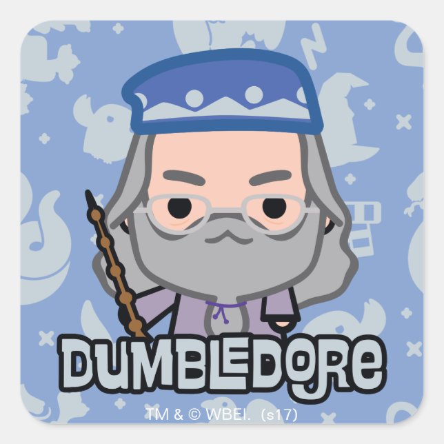 Adesivo Quadrado Dumbledore Personagem de desenho animado Art (Frente)