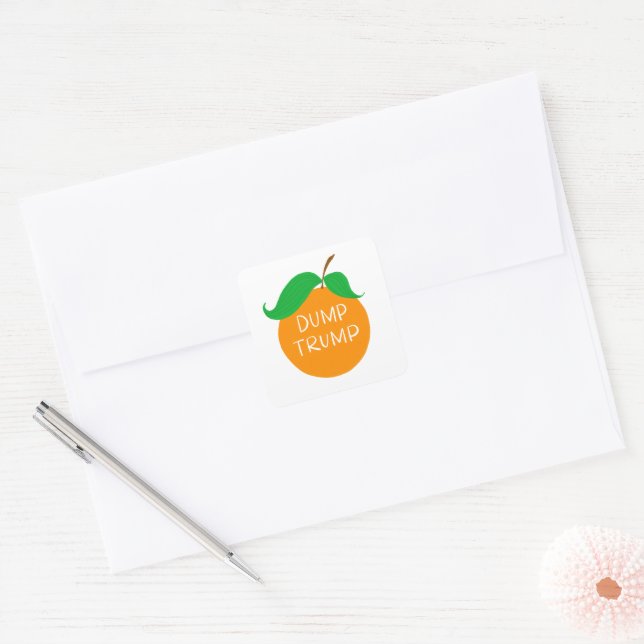 Adesivo Quadrado Dump Trump Orange Square Stickers (Envelope)