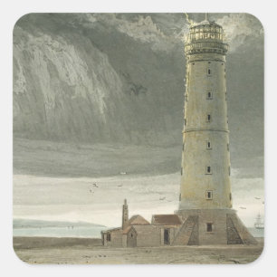 Adesivo Quadrado Dungeness Lighthouse, de 'A Voyage Around Excelent