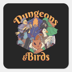 ADESIVO QUADRADO DUNGEÕES E AVES