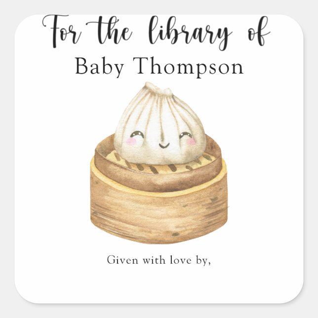 Adesivo Quadrado Duplicação de aquarelas - para a biblioteca de (Frente)