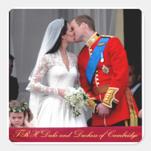Adesivo Quadrado Duque e Duquesa do Casamento Real de Cambridge