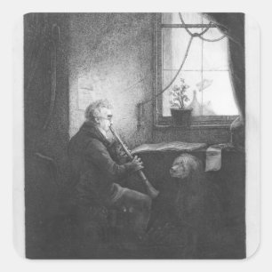 Adesivo Quadrado Duque Esterhazy Playing o clarinete, 1809