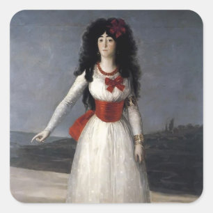Adesivo Quadrado Duquesa de alba, duquesa branca de Francisco Goya-
