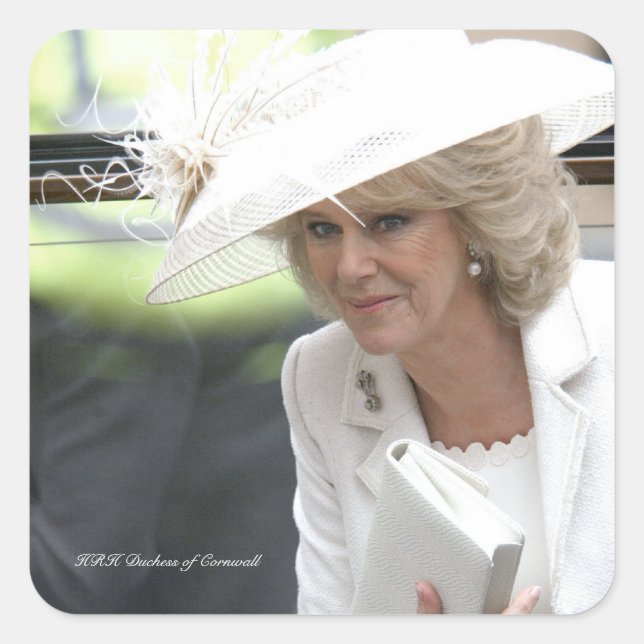 Adesivo Quadrado Duquesa HRH de Cornwall (Frente)