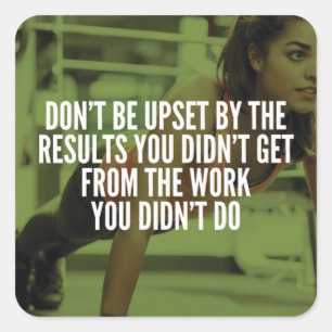 Adesivo Quadrado Duro de trabalho - Motivação para a preparação de 