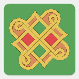 Adesivo Quadrado Durrow Knotwork 2016 Red and Green