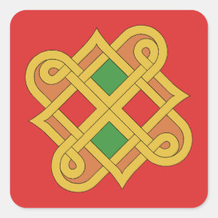 Adesivo Quadrado Durrow Knotwork 2016 Red and Green