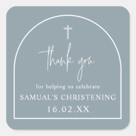 Adesivo Quadrado Dusty Blue Modern Arch Minimalista Christening