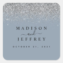 Dusty Blue & Silver Glitter Weds