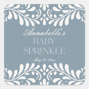 Adesivo Quadrado Dusty Blue Talavera Azulejo Fiesta Baby Sprinkle