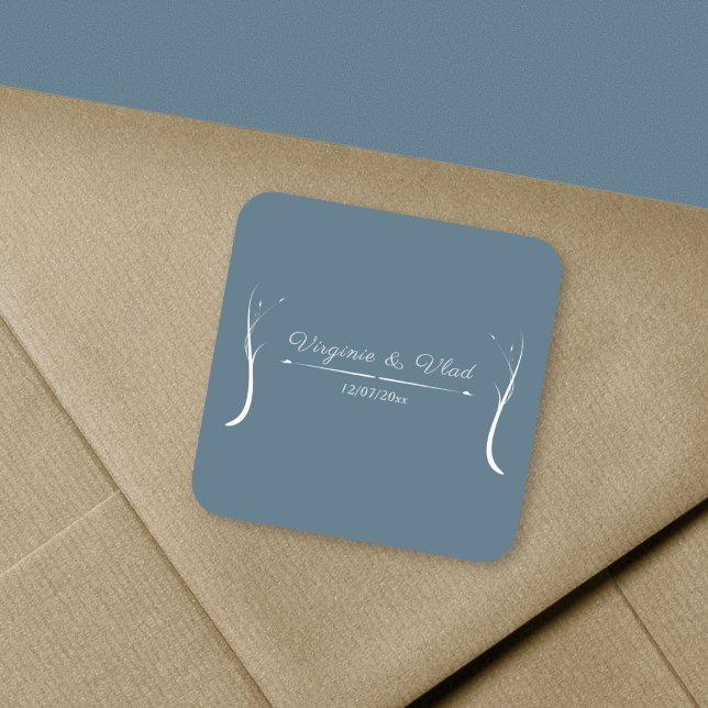 Adesivo Quadrado Dusty Blue Wedker Sticker (Dusty Blue Wedding Sticker)