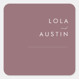 Adesivo Quadrado Dusty Boho | Focos De Envelope De Casamento Roxo