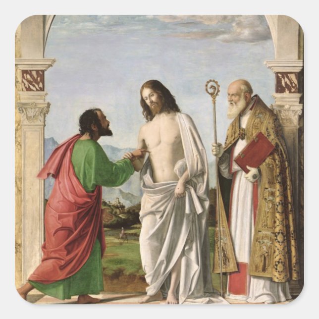 Adesivo Quadrado Duvidando Thomas com Ruas. Magnus, c.1504-05 (Frente)