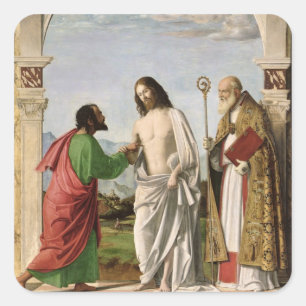 Adesivo Quadrado Duvidando Thomas com St. Magnus, c.1504-05