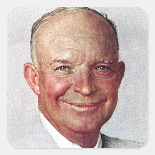 Adesivo Quadrado Dwight D. Eisenhower (Frente)