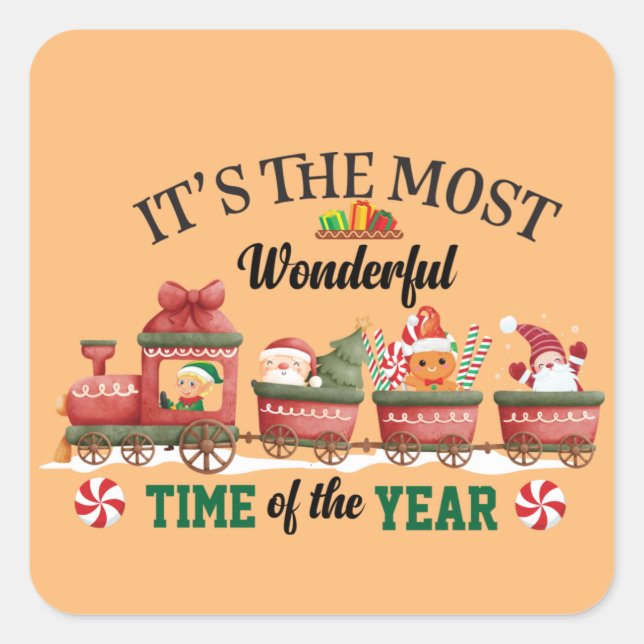 Adesivo Quadrado É a época mais maravilhosa do ano (Frente)