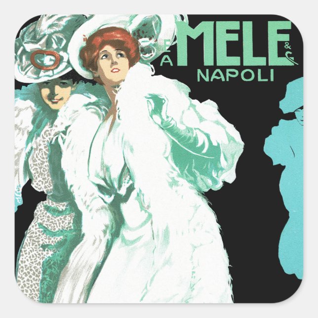 Adesivo Quadrado E.A. Melle e Co. ~ Napoli (Frente)