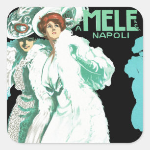 Adesivo Quadrado E.A. ~ Napoli de Melle e de Co.