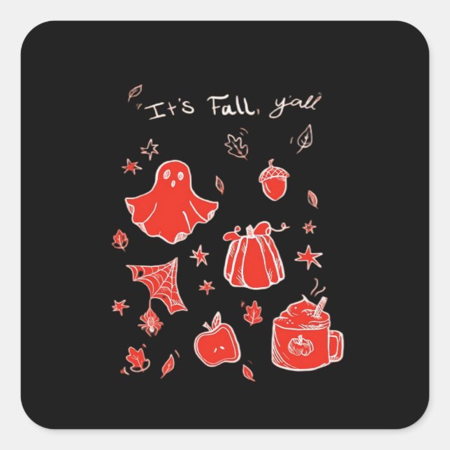 Adesivo Quadrado É a queda de Y’all Limpa mínima (Frente)