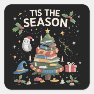 Adesivo Quadrado É a Temporada da Escola de Magia do Natal Aconcheg
