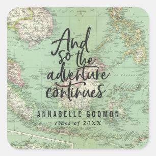 Adesivo Quadrado E assim a aventura continua