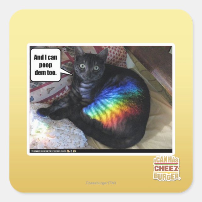 Adesivo Quadrado E eu também posso fazer cocô. (Frente)