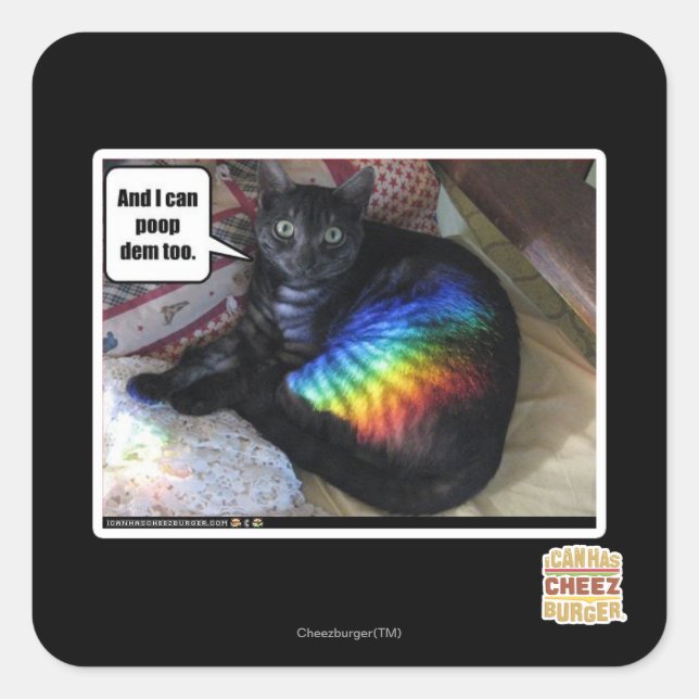 Adesivo Quadrado E eu também posso fazer cocô. (Frente)