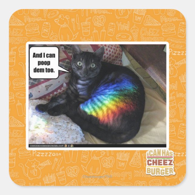 Adesivo Quadrado E eu também posso fazer cocô. (Frente)