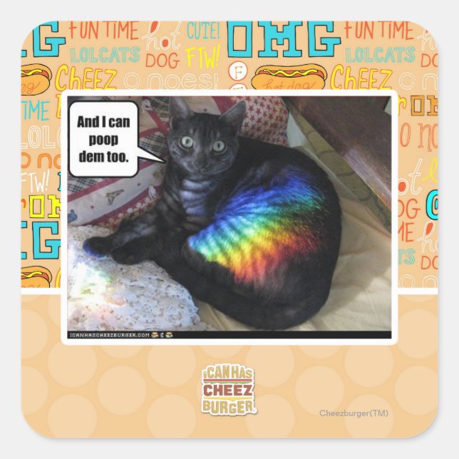 Adesivo Quadrado E eu também posso fazer cocô. (Frente)