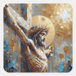 Adesivo Quadrado É Feito - Coleção De Arte Da Série Jesus