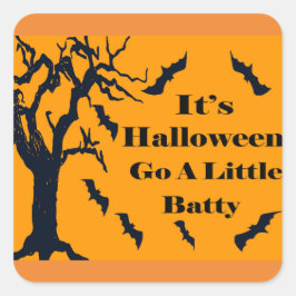 Adesivo Quadrado É Halloween - Vai um pouco de bateria!
