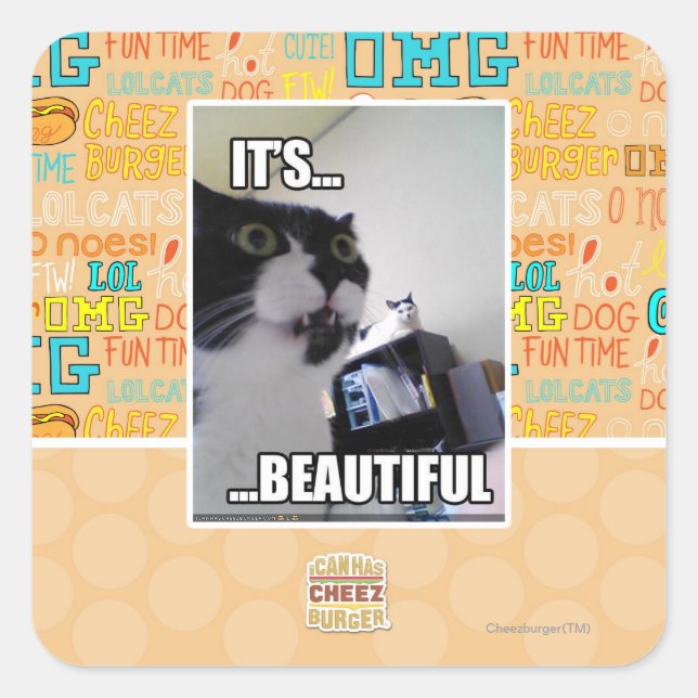 Adesivo Quadrado É lindo (Frente)