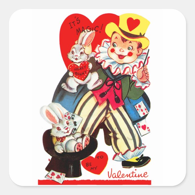 Adesivo Quadrado É Mágico coelho de mel (Frente)