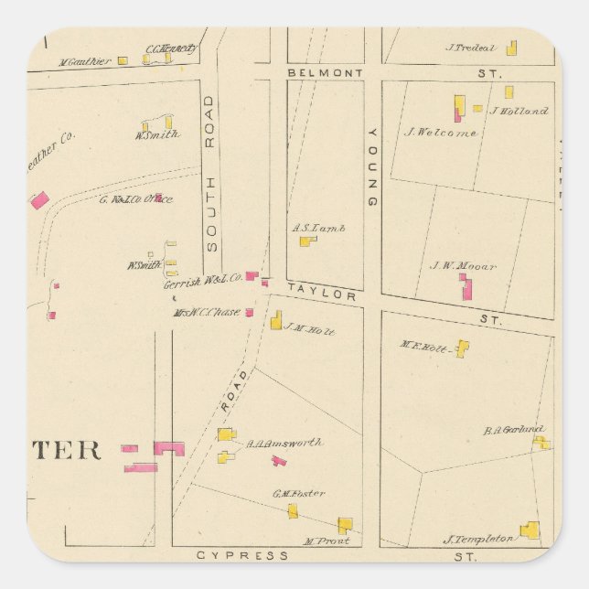Adesivo Quadrado E Manchester, Bakerville, Ward 6 (Frente)