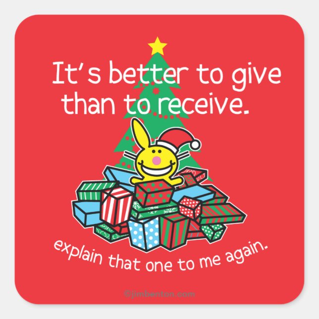 Adesivo Quadrado É melhor dar (Frente)